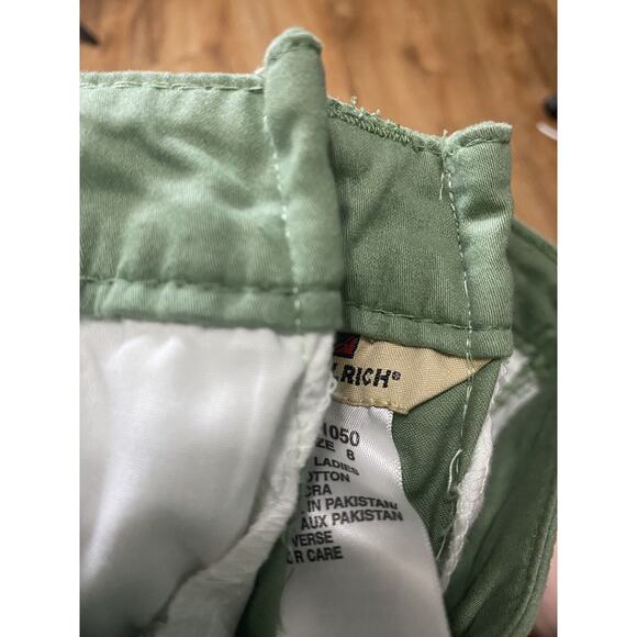 WOOLRICH Women’s Green Denim Capris Pockets Zipper Button Size 8 - Picture 5 of 5
